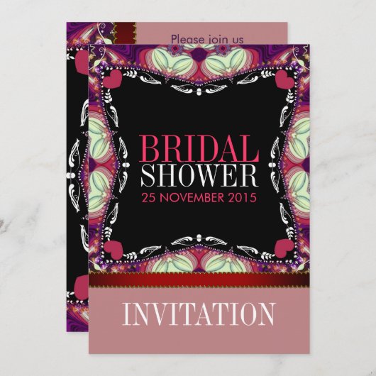 Uitnodiging voor moderne decor Style Vrijgezellenf (Voorkant / Achterkant)