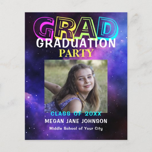 Uitnodiging voor moderne fotograduatie (Voorkant)