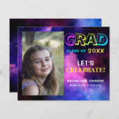 Uitnodiging voor moderne fotograduatie (Voorkant / Achterkant)