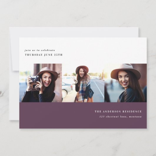 Uitnodiging voor moderne grafische multi-fotogradu (Achterkant)