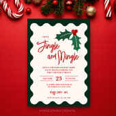 Uitnodiging voor moderne Jingle en Mingle Holiday 