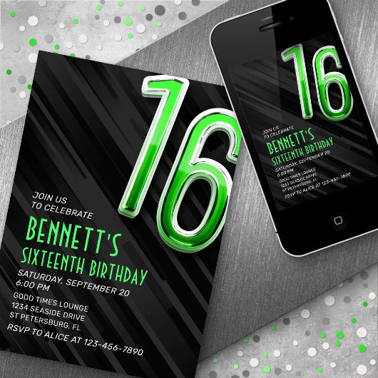 Uitnodiging voor moderne jongens voor hun 16e verj