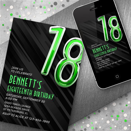 Uitnodiging voor moderne jongens voor hun 18e verj