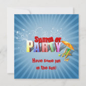 Uitnodiging voor moderne kleurrijke zomervakantie (Voorkant)