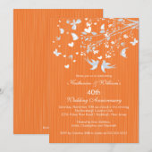 Uitnodiging voor moderne liefdesvogels jubileumfee (Voorkant / Achterkant)