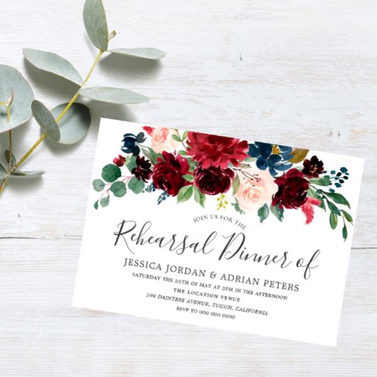 Uitnodiging voor moderne repetitie diner in Bourgo