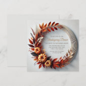 Uitnodiging voor moderne Thanksgiving kranspompoen (Voorkant / Achterkant)