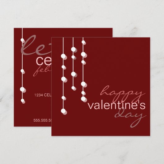 Uitnodiging voor moderne Valentijnsdag (Voorkant / Achterkant)