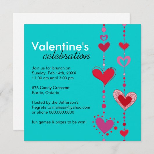 Uitnodiging voor moderne Valentijnsdag (Voorkant / Achterkant)
