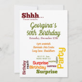 Uitnodiging voor moderne verrassingsverjaardagsfee (Voorkant)