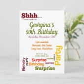 Uitnodiging voor moderne verrassingsverjaardagsfee (Staand voorkant)