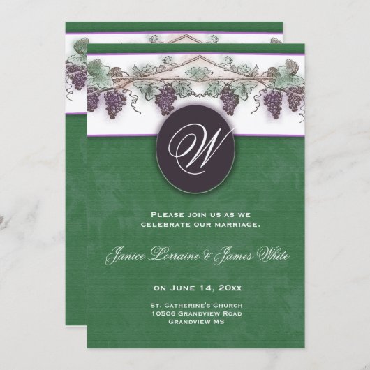 Uitnodiging voor modulewijndruiven (Voorkant / Achterkant)