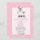 Uitnodiging voor Moeder en Klein Lammetje Baby Sho (Voorkant / Achterkant)