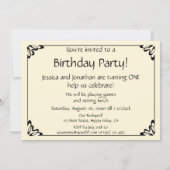  uitnodiging voor Moeder Goose Birthday Party (Achterkant)