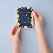 Uitnodiging voor Moederdag Brunch, Bloemen met Gou Flyer (Hand)