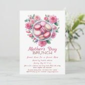 Uitnodiging voor Moederdag Brunch | Hart Macaron (Staand voorkant)