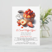 Uitnodiging voor Moederdag Brunch – Muffin aangele (Staand voorkant)