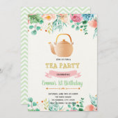Uitnodiging voor Moedersdag theepartij (Voorkant / Achterkant)