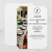 Uitnodiging voor Monogram Banquet Table Weddenscha (Voorkant / Achterkant)