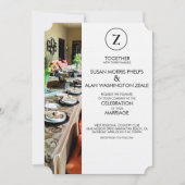 Uitnodiging voor Monogram Banquet Table Weddenscha (Voorkant)