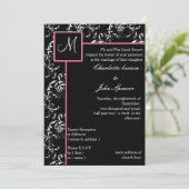 Uitnodiging voor Monogram bruiloft (Staand voorkant)