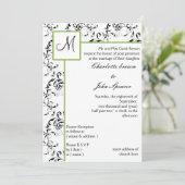 Uitnodiging voor Monogram bruiloft (Staand voorkant)