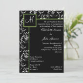 Uitnodiging voor Monogram bruiloft (Staand voorkant)