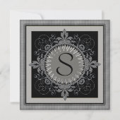 Uitnodiging voor monogram-jubileumfeest (Voorkant)