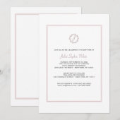 Uitnodiging voor monogram krans (Voorkant / Achterkant)