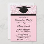 Uitnodiging voor Monogram roze zwenkriem (Voorkant)