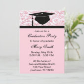 Uitnodiging voor Monogram roze zwenkriem (Staand voorkant)