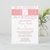 Uitnodiging voor Monogram Vine Wedding (Staand voorkant)