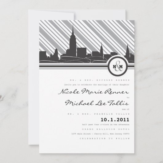 Uitnodiging voor Monogram Weddenschap in New York (Voorkant)