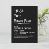 Uitnodiging voor Monster Mash Halloween Party (Staand voorkant)