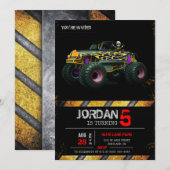 Uitnodiging voor Monster Truck (Voorkant / Achterkant)