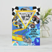 Uitnodiging voor Monster Truck Pool Party Bash (Staand voorkant)