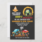 Uitnodiging voor Monster Truck verjaardagsfeestje (Voorkant)