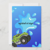 Uitnodiging voor Monster Truck Zwembash (Achterkant)