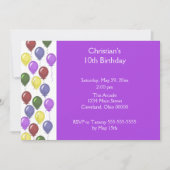 Uitnodiging voor mooie ballonnen (Paars) (Voorkant)