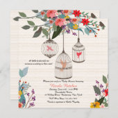 Uitnodiging voor mooie vogels en bloemen (Voorkant / Achterkant)