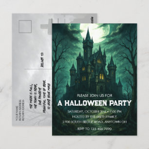 Uitnodiging voor Moonlit Haunted Castle Halloween-