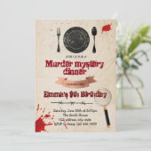 Uitnodiging voor moordmysterie dinerfeest (Staand voorkant)