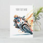 Uitnodiging voor motorfietsende kinderen (Staand voorkant)