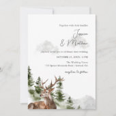 Uitnodiging voor Mountain Forest Deer-huwelijk (Voorkant)
