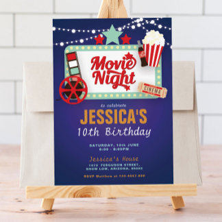 Uitnodiging voor Movie Night Birthday