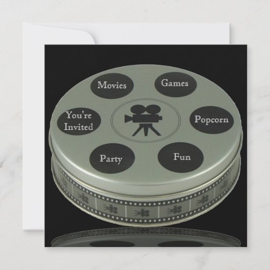Uitnodiging voor Movie Night Birthday (Voorkant)