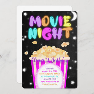 Uitnodiging voor Movie Night Birthday