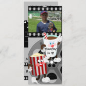 Uitnodiging voor Movie Night Birthday (Voorkant / Achterkant)