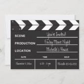 Uitnodiging voor Movie Night Clapboard (Voorkant)