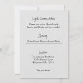 Uitnodiging voor Movie Night Clapboard (Achterkant)